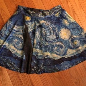 Van Gogh Starry Night Print Skirt
